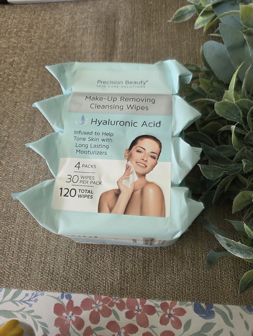 Precision Beauty Hyaluronic Acid Make-Up Removing Cleansing Wipes - Light Aqua
